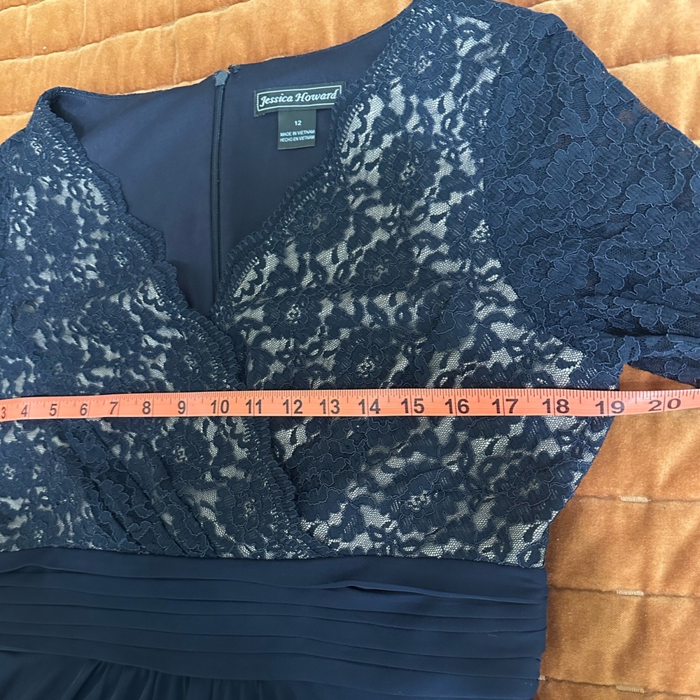 NWT Jessica Howard Navy Blue Lace Top Cocktail Dress Womens Size 12 - Picture 11 of 14